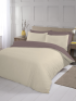 Reversible Plain Dyed Duvet Cover Set - Beige & Hot Grey