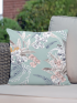 Floral Serenity Duck Egg Cushion