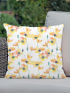 Golden Bloom Watercolor Cushion
